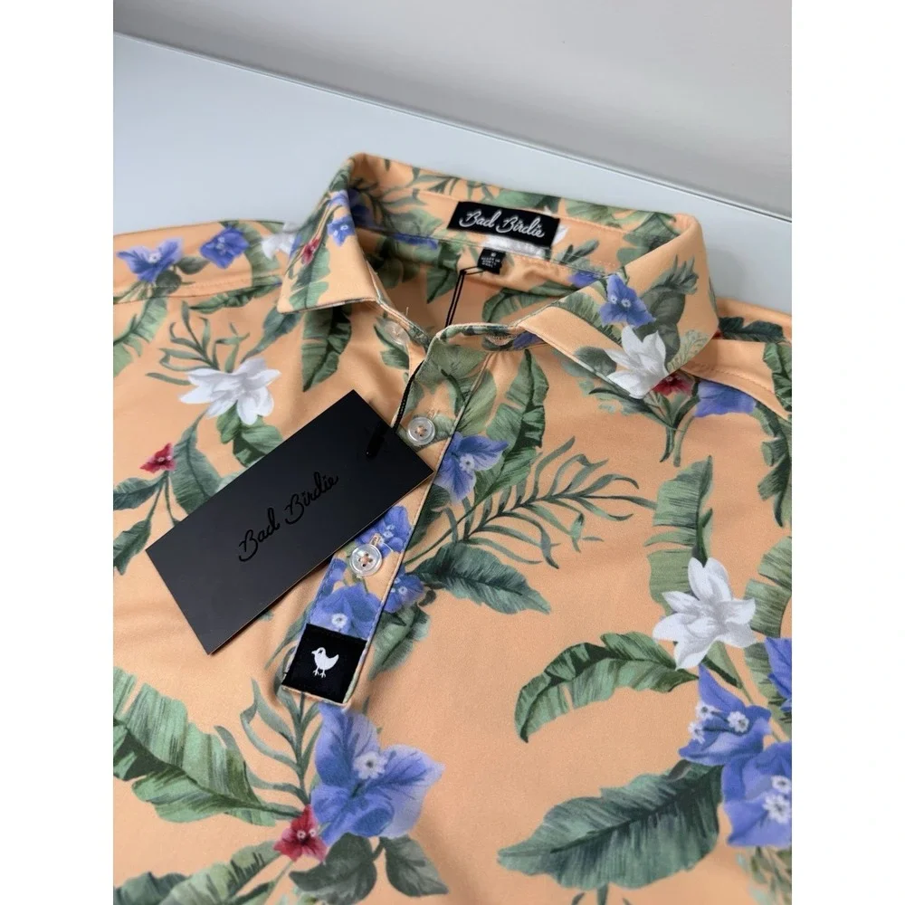 Mens Bad Birdie Core Polo Flora Fiesta Floral Golf Shirt Size Small New With Tag - Picture 1 of 7